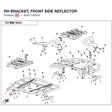 RH BRACKET, FRONT SIDE REFLECTOR product image