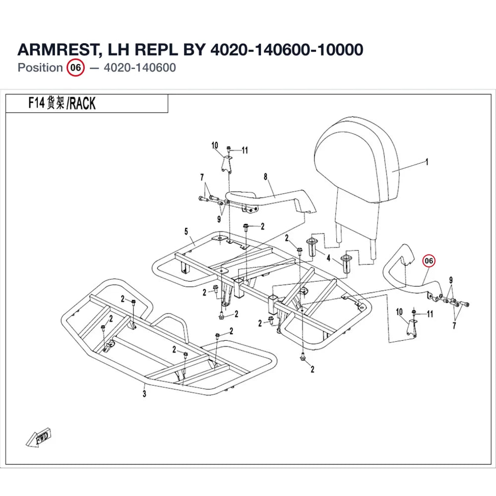ARMREST, LH REPL BY 4020-140600-10000 product image