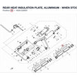 REAR HEAT INSULATION PLATE, ALUMINIUM - WHEN STOCK IS 0 THIS ITEM IS NO LONGER AVAILABLE product image