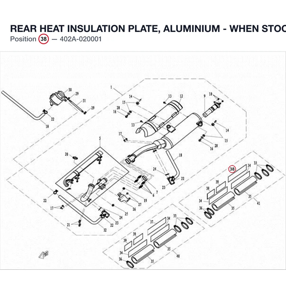 REAR HEAT INSULATION PLATE, ALUMINIUM - WHEN STOCK IS 0 THIS ITEM IS NO LONGER AVAILABLE product image