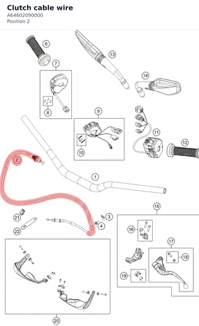 Diagram preview: Clutch cable wire (A64602090000)
