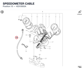 SPEEDOMETER CABLE 40310083A diagram position