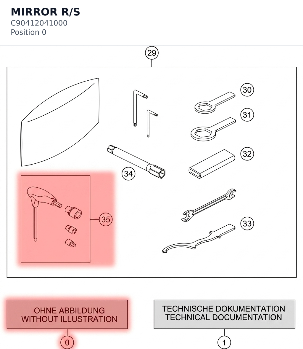 Diagram preview: MIRROR R/S (C90412041000)