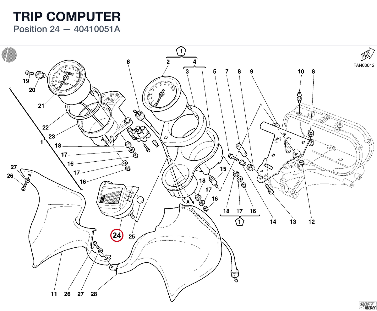 TRIP COMPUTER 40410051A diagram position