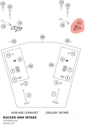 Diagram preview: ROCKER ARM INTAKE (79536060100)