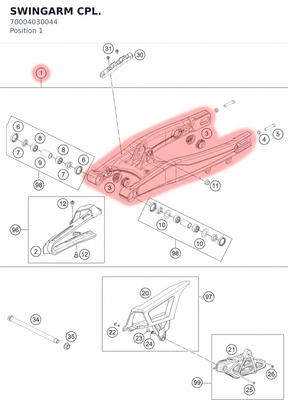 Diagram preview: SWINGARM CPL. (70004030044)