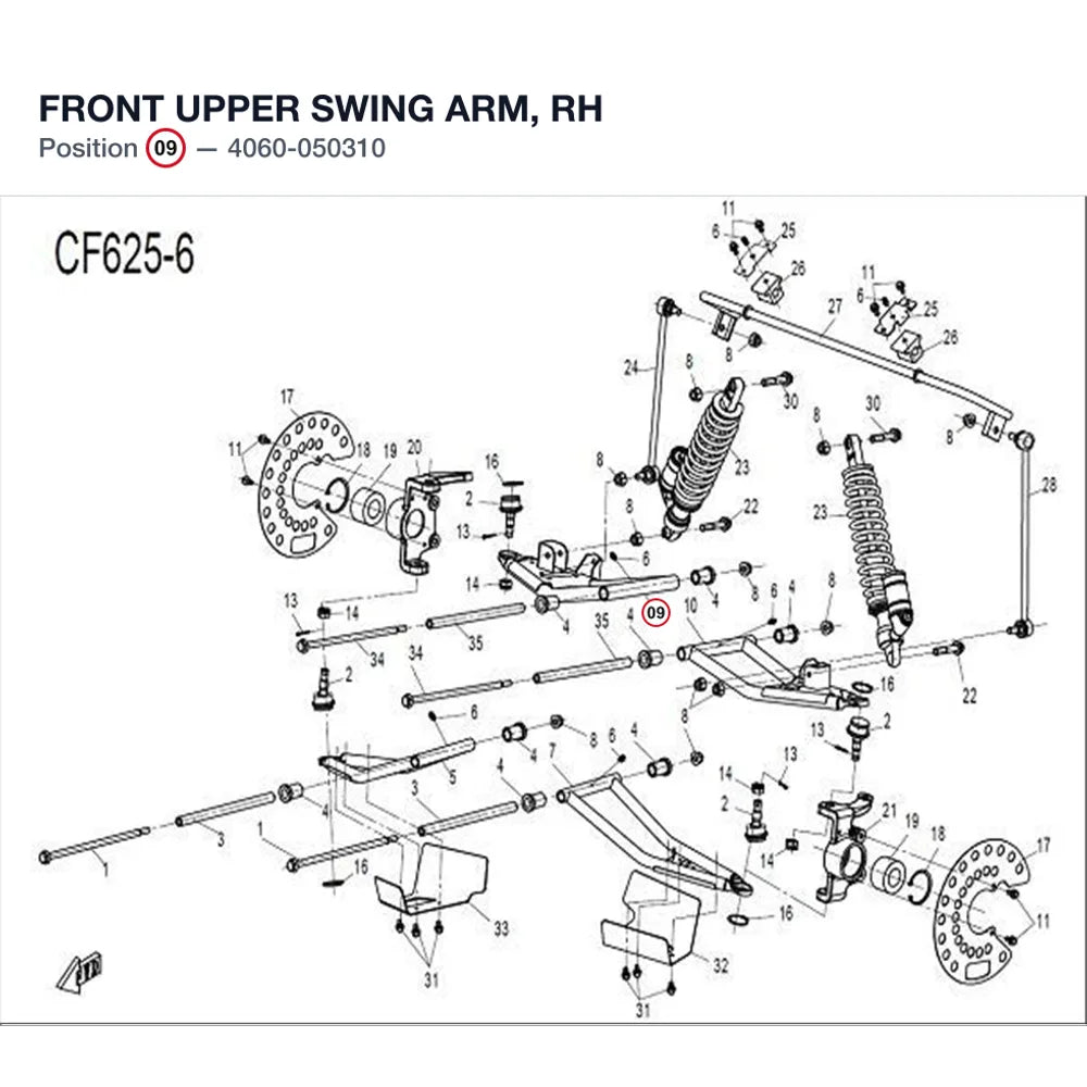 FRONT UPPER SWING ARM, RH product image