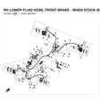 RH LOWER FLUID HOSE, FRONT BRAKE - WHEN STOCK IS 0 THIS ITEM IS NO LONGER AVAILABLE product image