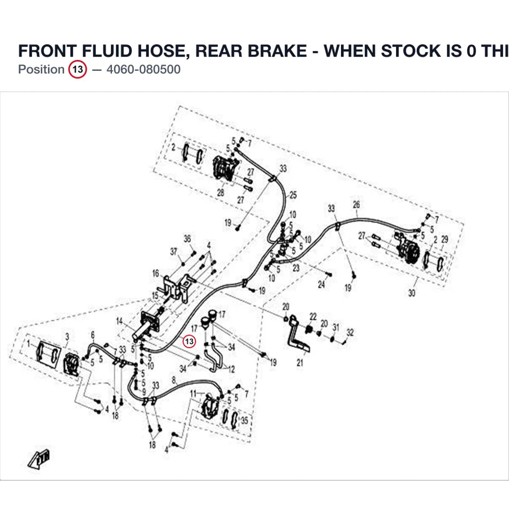 FRONT FLUID HOSE, REAR BRAKE - WHEN STOCK IS 0 THIS ITEM IS NO LONGER AVAILABLE product image