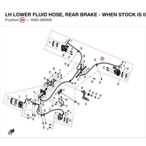 LH LOWER FLUID HOSE, REAR BRAKE - WHEN STOCK IS 0 THIS ITEM IS NO LONGER AVAILABLE product image