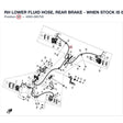RH LOWER FLUID HOSE, REAR BRAKE - WHEN STOCK IS 0 THIS ITEM IS NO LONGER AVAILABLE product image