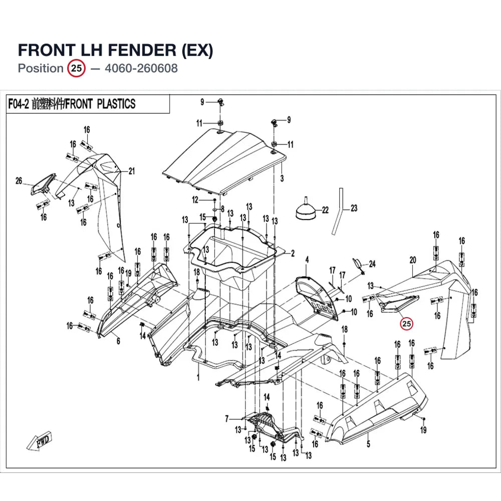FRONT LH FENDER (EX) product image