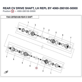 REAR CV DRIVE SHAFT, LH REPL BY 4060-280100-50000 product image