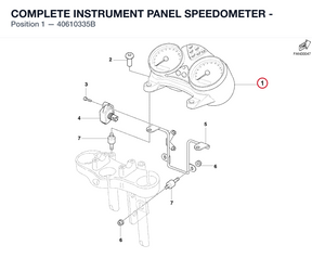 COMPLETE INSTRUMENT PANEL SPEEDOMETER - 40610335B diagram position