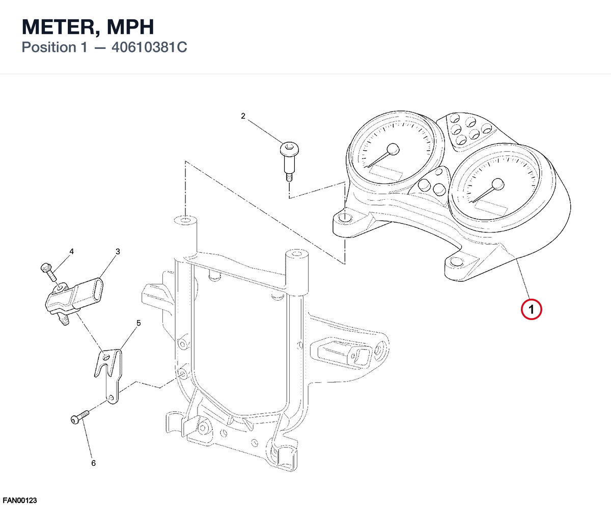 METER, MPH 40610381C diagram position