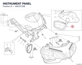 INSTRUMENT PANEL 40610733B diagram position