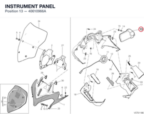 INSTRUMENT PANEL 40610966A diagram position