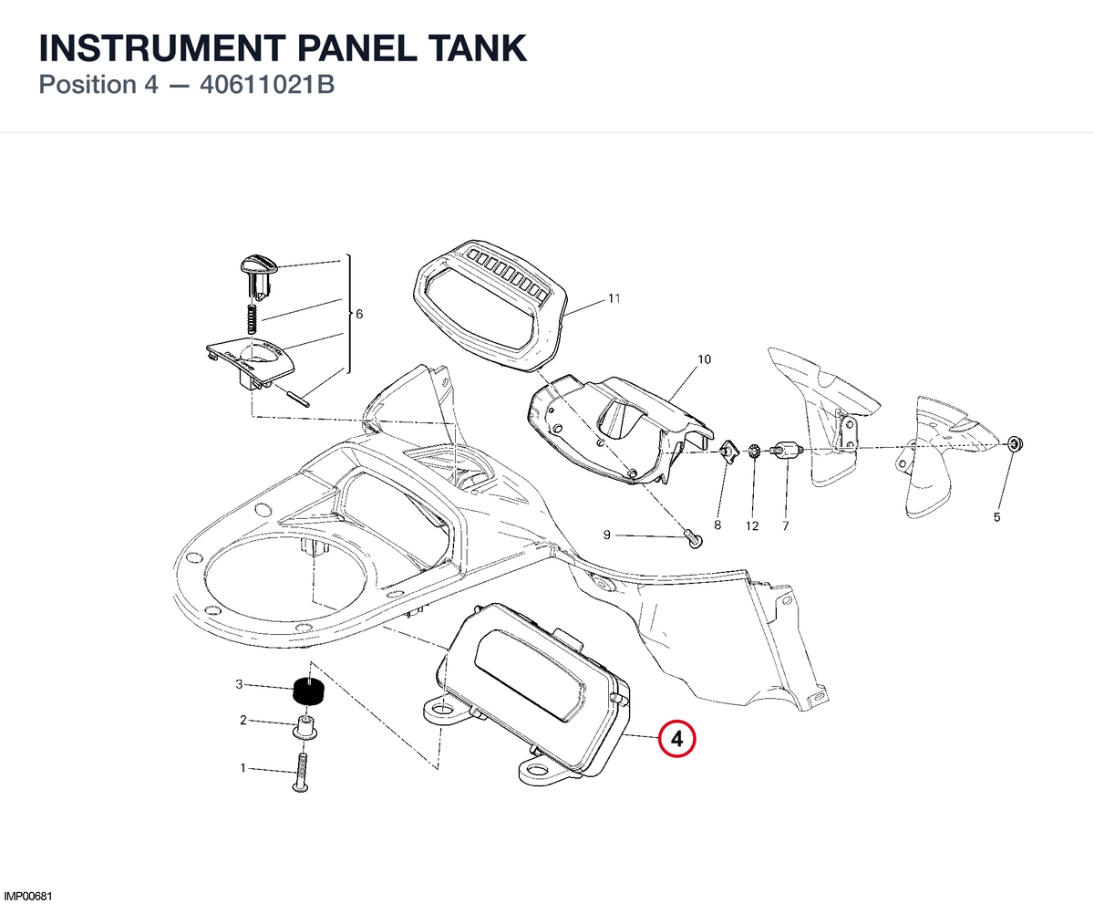 INSTRUMENT PANEL TANK 40611021B diagram position