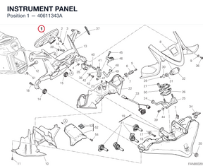 INSTRUMENT PANEL 40611343A diagram position