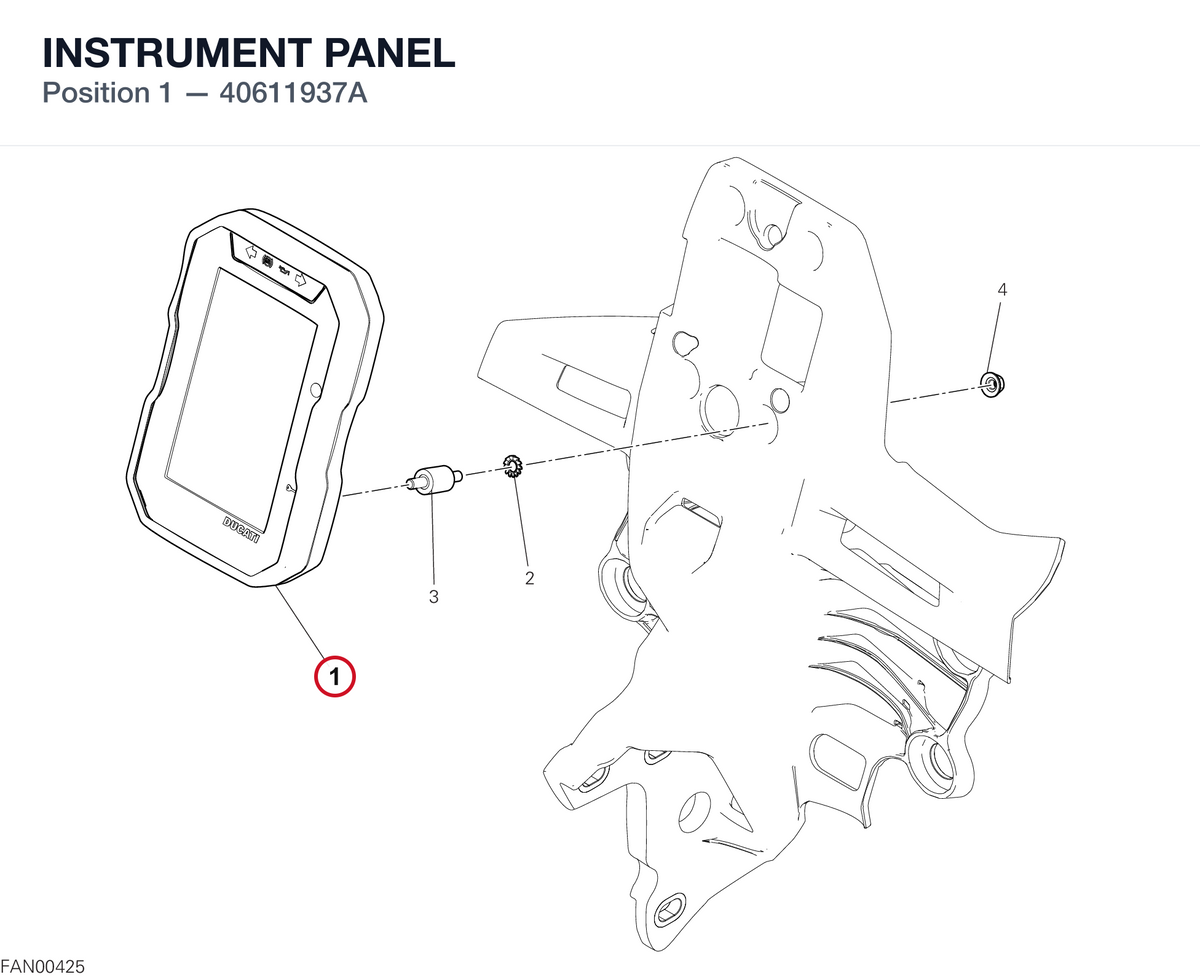 INSTRUMENT PANEL 40611937A diagram position