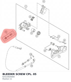 Diagram preview: BLEEDER SCREW CPL.          05 (62513020000)