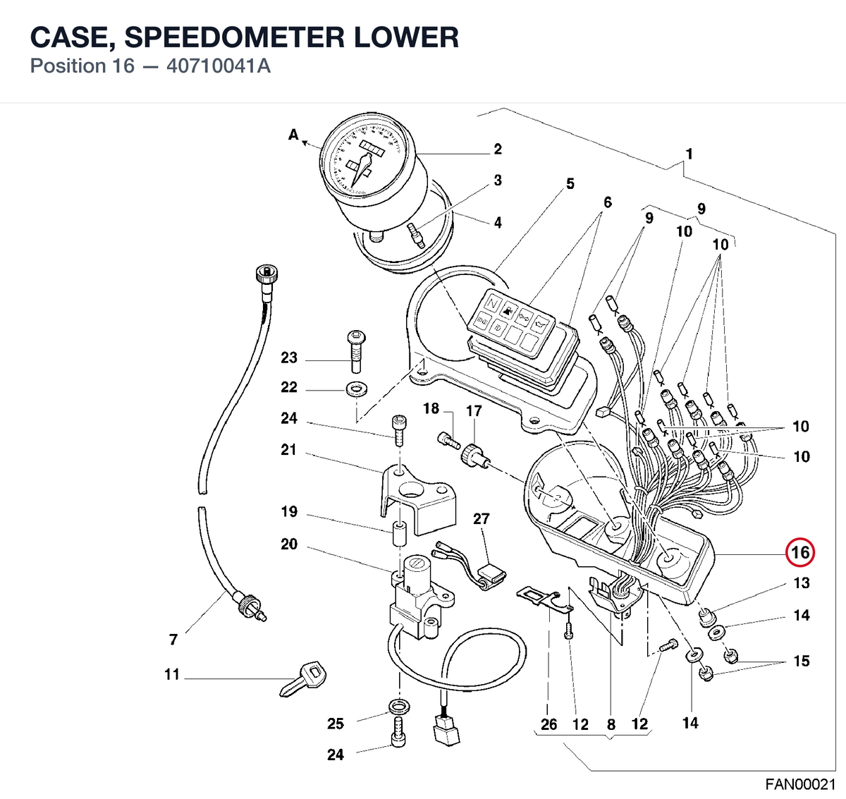 CASE, SPEEDOMETER LOWER