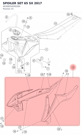 Diagram preview: SPOILER SET 65 SX         2017 (4630805400028A)