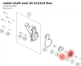 Diagram preview: radial shaft seal 34.5x15x9 Duo (C0760153459)