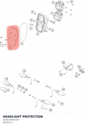 Diagram preview: HEADLIGHT PROTECTION (A58014044100)