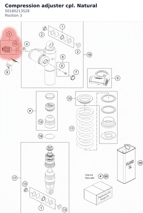 Diagram preview: Compression adjuster cpl. Natural (50180213S28)