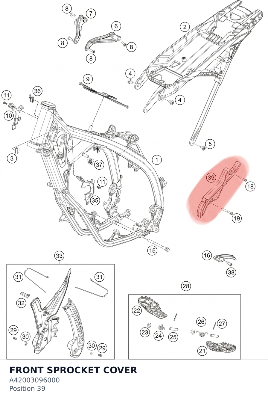 Diagram preview: FRONT SPROCKET COVER (A42003096000)
