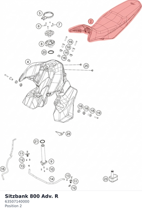 Diagram preview: Sitzbank 800 Adv. R (63507140000)