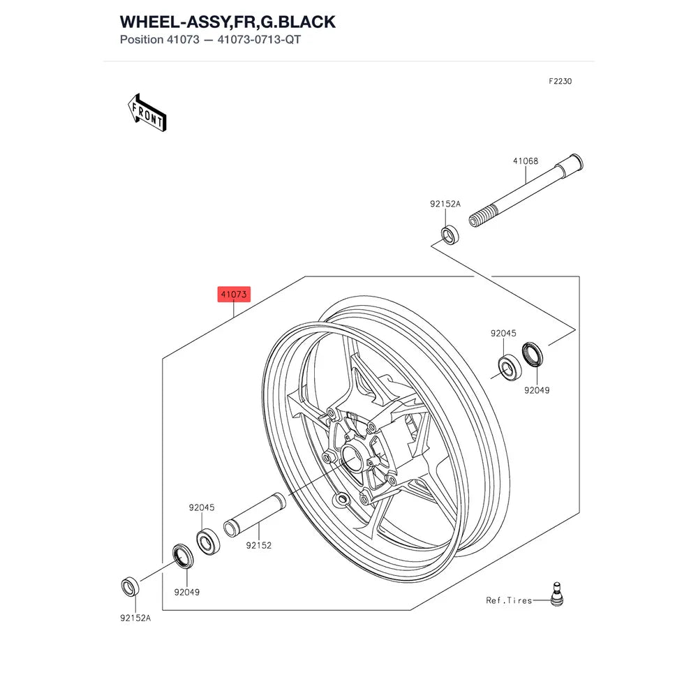 Kawasaki OEM – WHEEL-ASSY,FR,G.BLACK product image