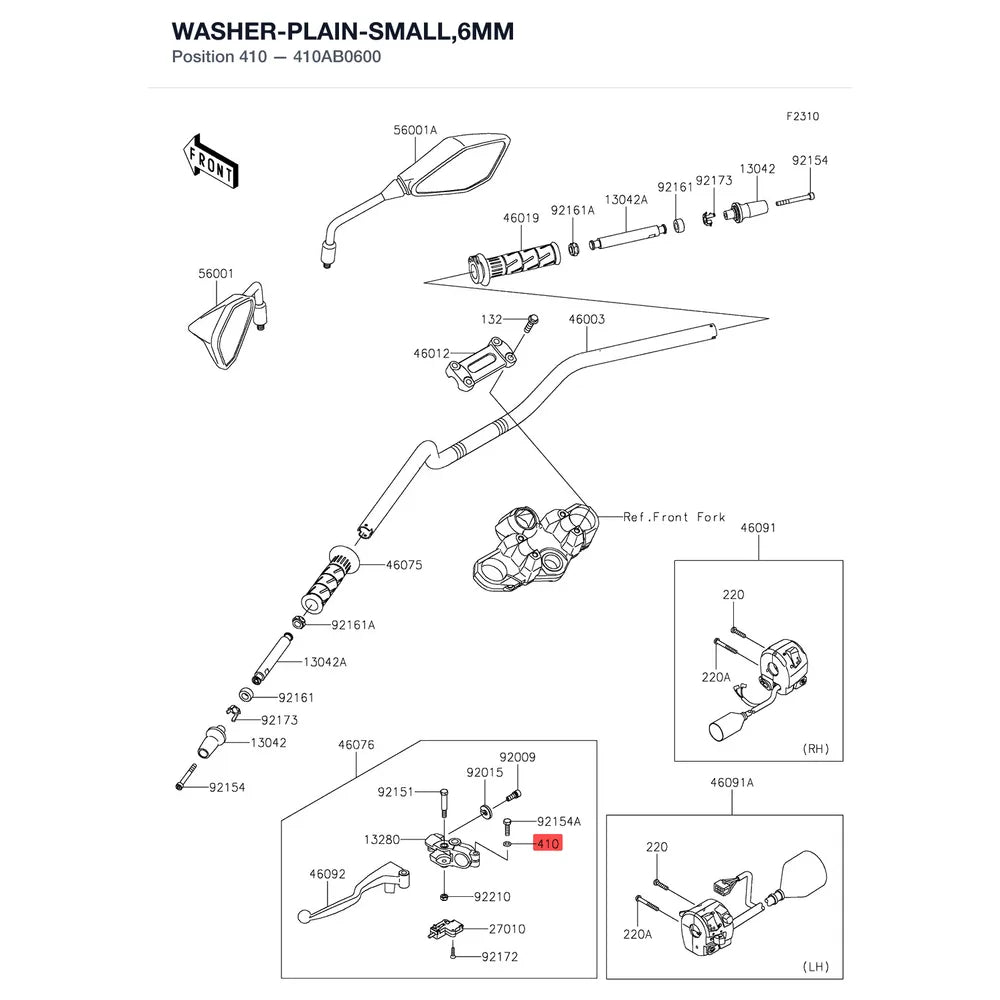 Kawasaki OEM – WASHER-PLAIN-SMALL,6M product image