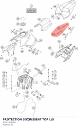 Diagram preview: PROTECTION SOZIUSSEAT TOP L/S (90507056000)