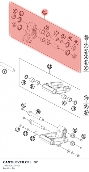 Diagram preview: CANTILEVER CPL.            07 (7650408104401)