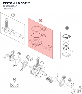 Diagram preview: PISTON I D 95MM (78930007200 I)