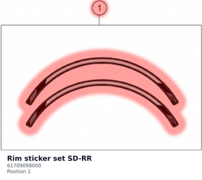 Diagram preview: Rim sticker set SD-RR (61709098000)