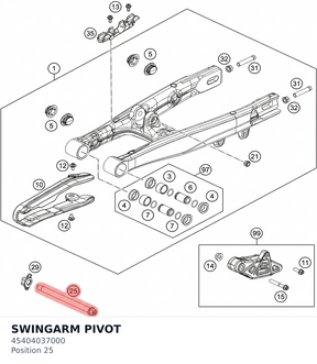 Diagram preview: SWINGARM PIVOT (45404037000)