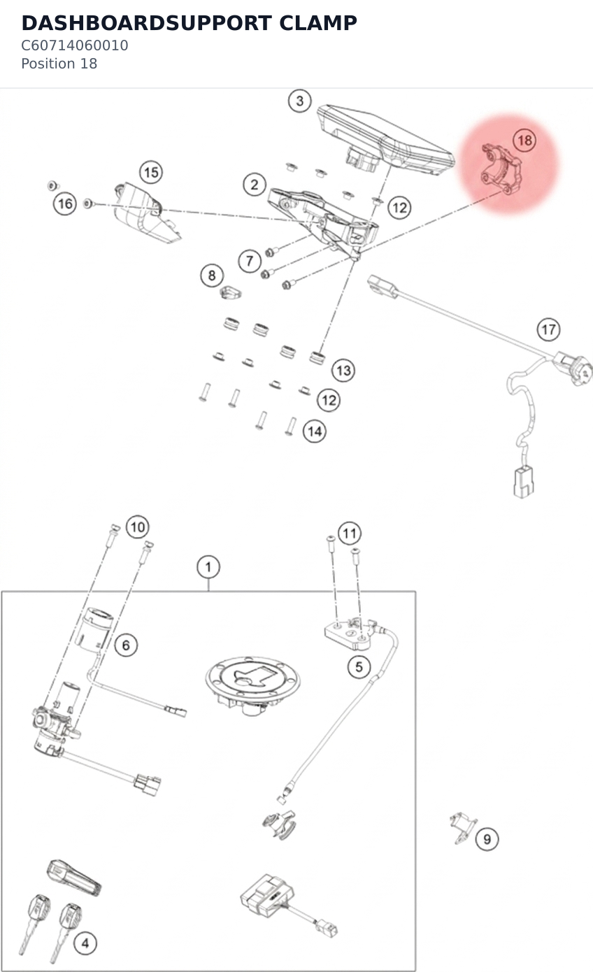 Diagram preview: DASHBOARDSUPPORT CLAMP (C60714060010)