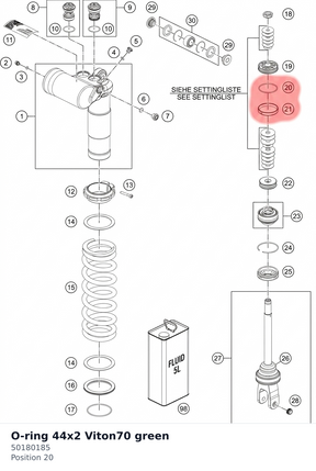 Diagram preview: O-ring 44x2 Viton70 green (50180185)