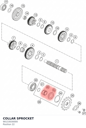 Diagram preview: COLLAR SPROCKET (90133030000)