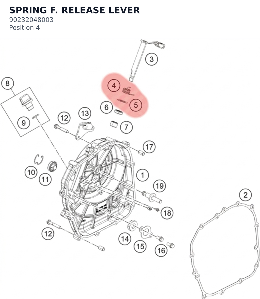 Diagram preview: SPRING F. RELEASE LEVER (90232048003)