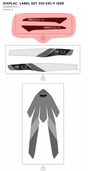Diagram preview: DISPLAC. LABEL SET 350 EXC-F ISDE (A49008078117)