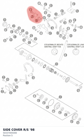Diagram preview: SIDE COVER R/S             '98 (50337005000)