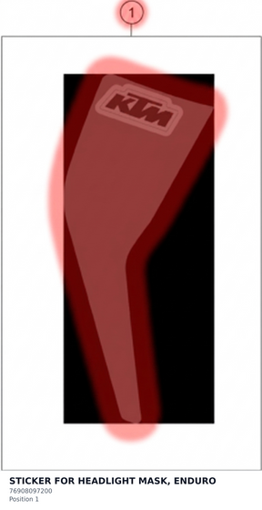 Diagram preview: STICKER FOR HEADLIGHT MASK, ENDURO (76908097200)