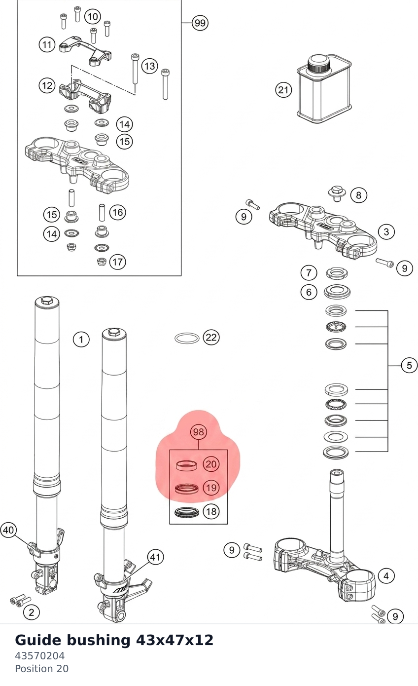 Diagram preview: Guide bushing 43x47x12 (43570204)