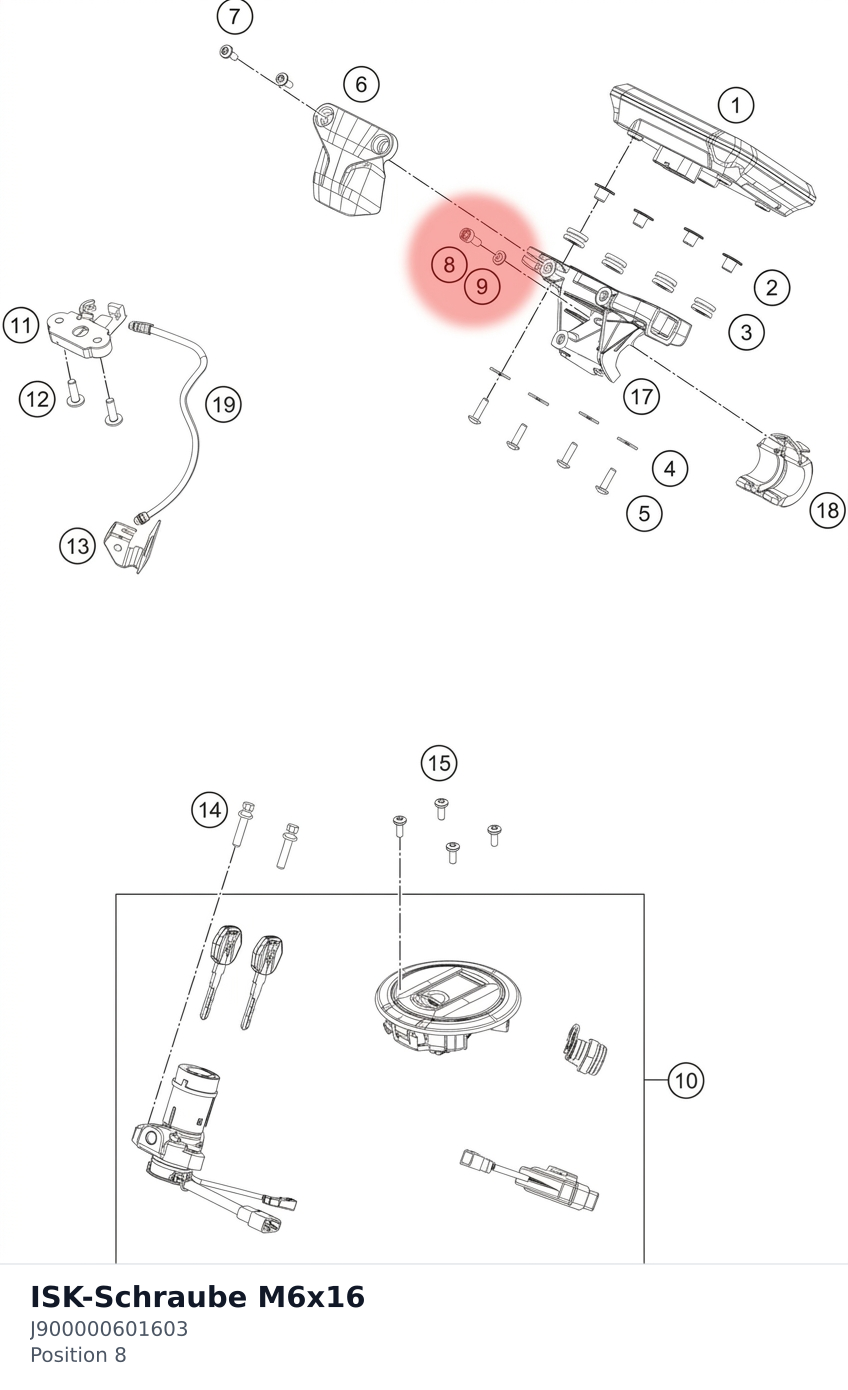 Diagram preview: ISK-Schraube M6x16 (J900000601603)