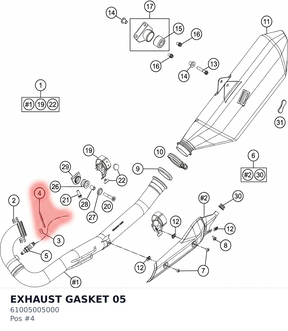 Diagram preview: EXHAUST GASKET 05 (61005005000)