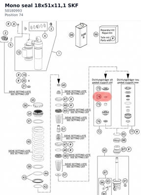 Diagram preview: Mono seal 18x51x11,1 SKF (50180993)
